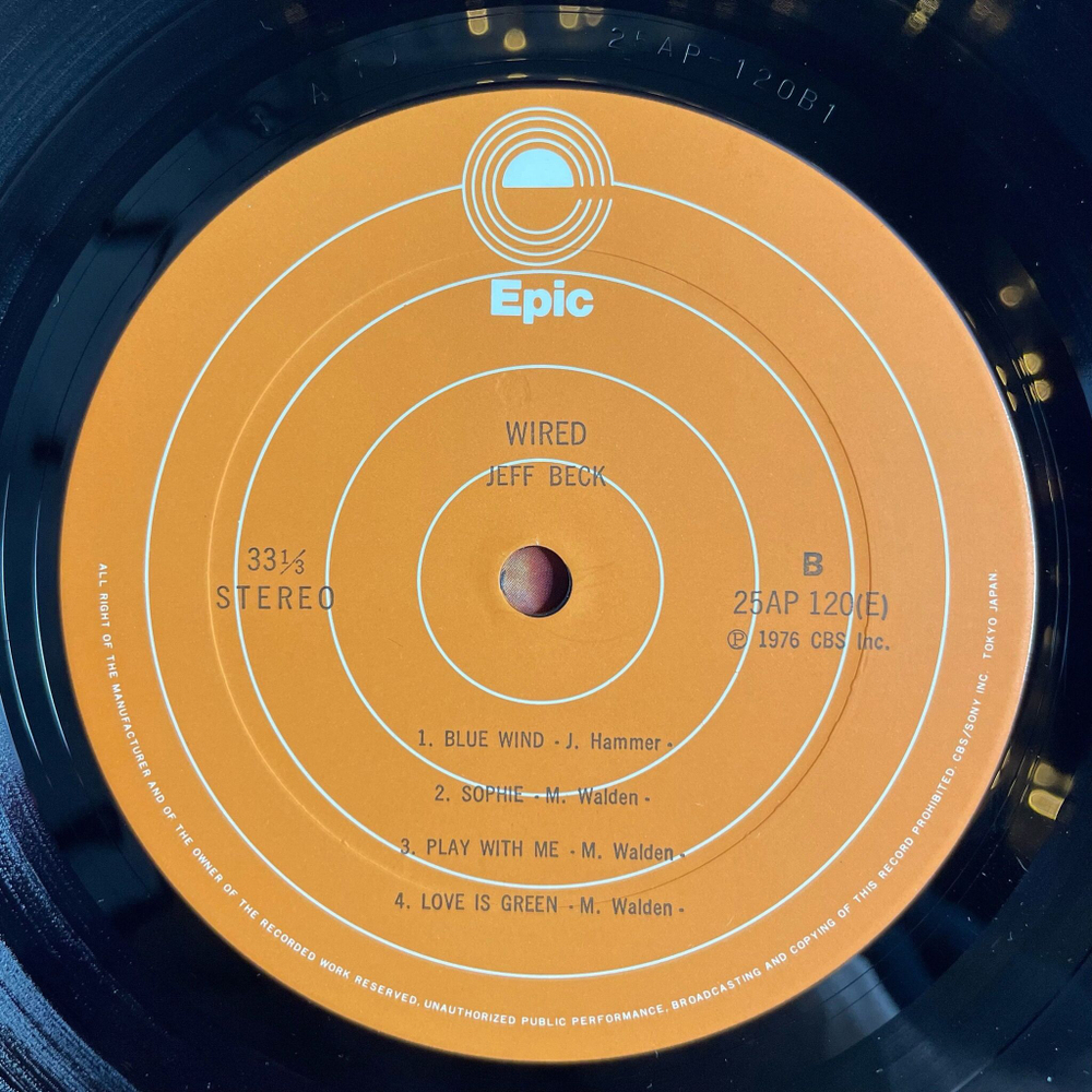 Винтажная виниловая пластинка LP Jeff Beck Wired (Japan 1976) (No Obi) Led Boots