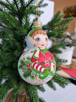 Эльф стеклянная игрушка