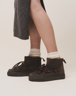 Замшевые полусапоги INUIKII Sneaker Classic Low Dark Brown на меху