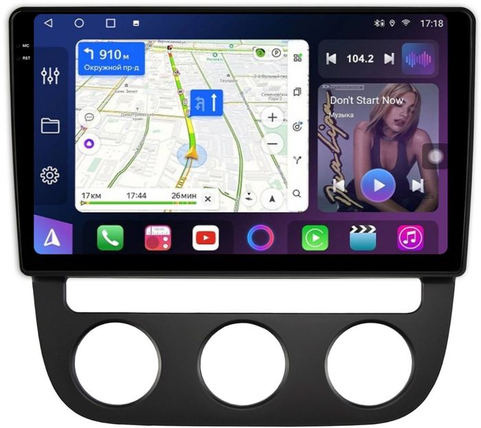 Магнитола для Volkswagen Jetta 5 2005-2010 (климат 1) - FarCar S500-TS10 монитор 10.36" QLED на Android 14, Быстрая, CarPlay, 4G SIM-слот