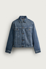 УКОРОЧЕННАЯ ДЖИНСОВАЯ КУРТКА С ХЛЯСТИКОМ — ZARA