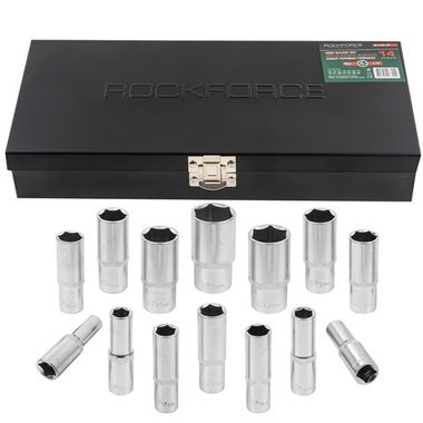Набор головок глубоких 14пр. 1/2''в мет.кейсе RockForce RF-4143-5