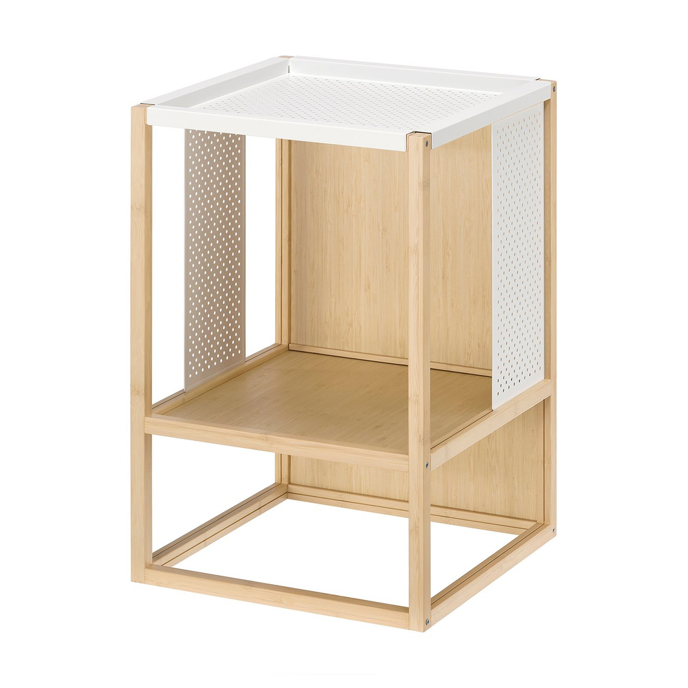 IKEA GILLERSBERG  (ИКЕА ГИЛЛЕРСБЕРГ)  -  Прикроватная тумба - бамбук/белый 39x39x56 см