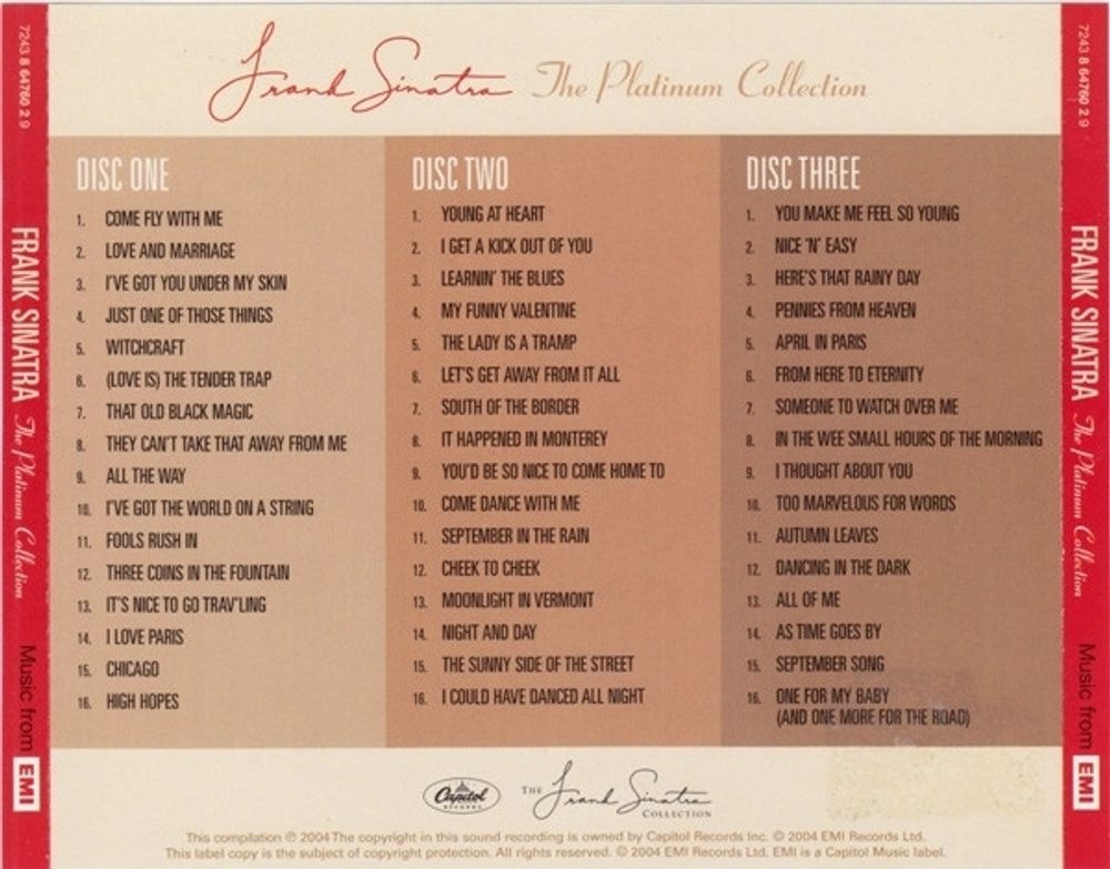Frank Sinatra. The Platinum Collection (3 CD) Фрэнк Синатра