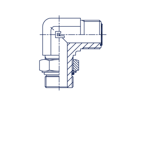 Штуцер FMA90 D38 ORFS 2 - UNF 1.7/8 (удлиненный)