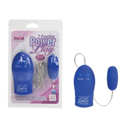 Синее многофункциональное виброяичко Power Play (Цвет: синий)