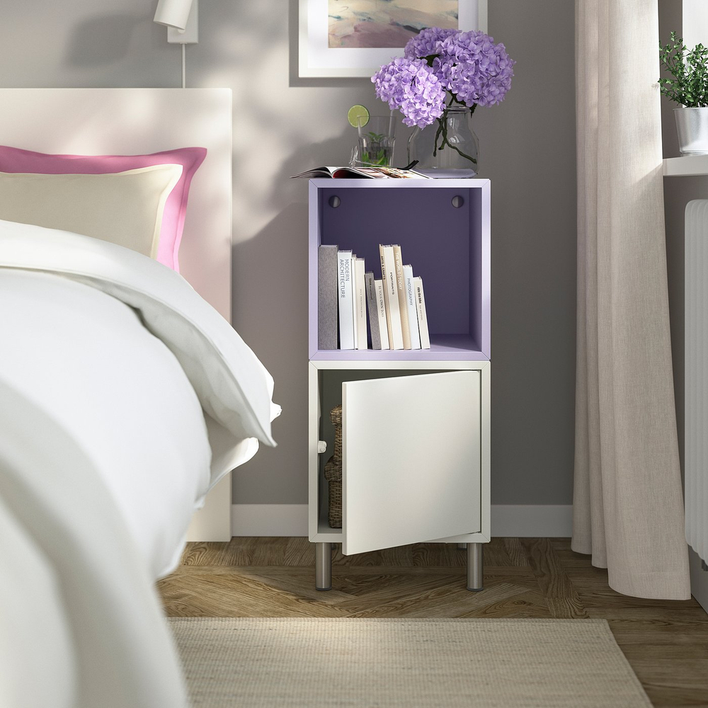 IKEA EKET  (ИКЕА ЕКЕТ)  -  Комбинация шкафов на ножках - белый/бледно-фиолетовый 35x35x80 см