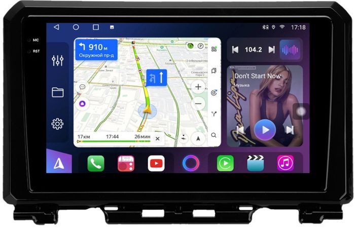 Магнитола для Suzuki Jimny 4 2018+ (без штатной КЗВ) - FarCar S500-TS10 монитор 9.5" QLED на Android 14, Быстрая, CarPlay, 4G SIM-слот