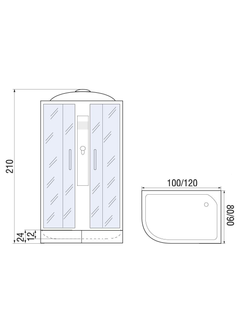 Душевая кабина RIVER DESNA  100/80/24  МТ R 100x80x210 10000002557 Ассимметрия
