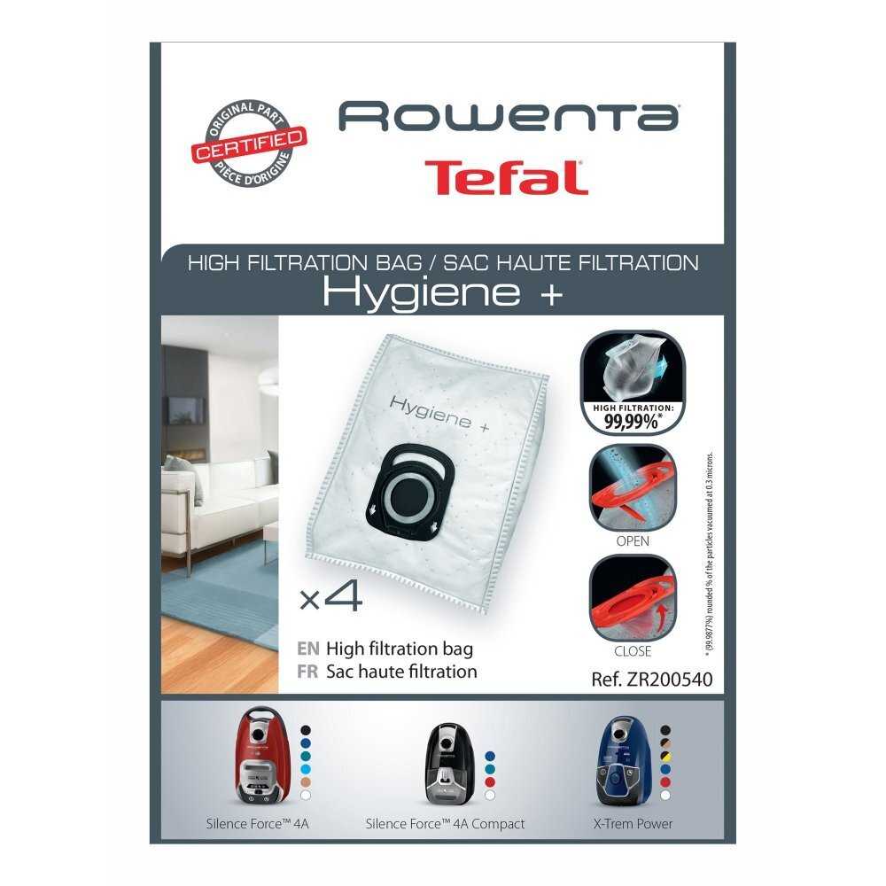 Пылесборники HYGIENE+ для пылесосов TW64 Tefal ZR200540