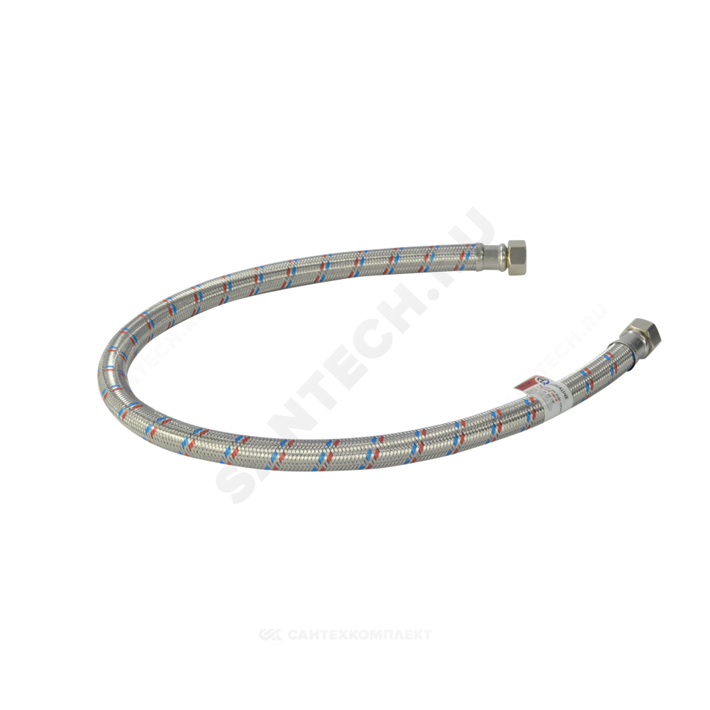 Подводка гибкая для воды нержавеющая оплетка ГИГАНТ 1/2" г-г L=0.6м AQUALINE 04933