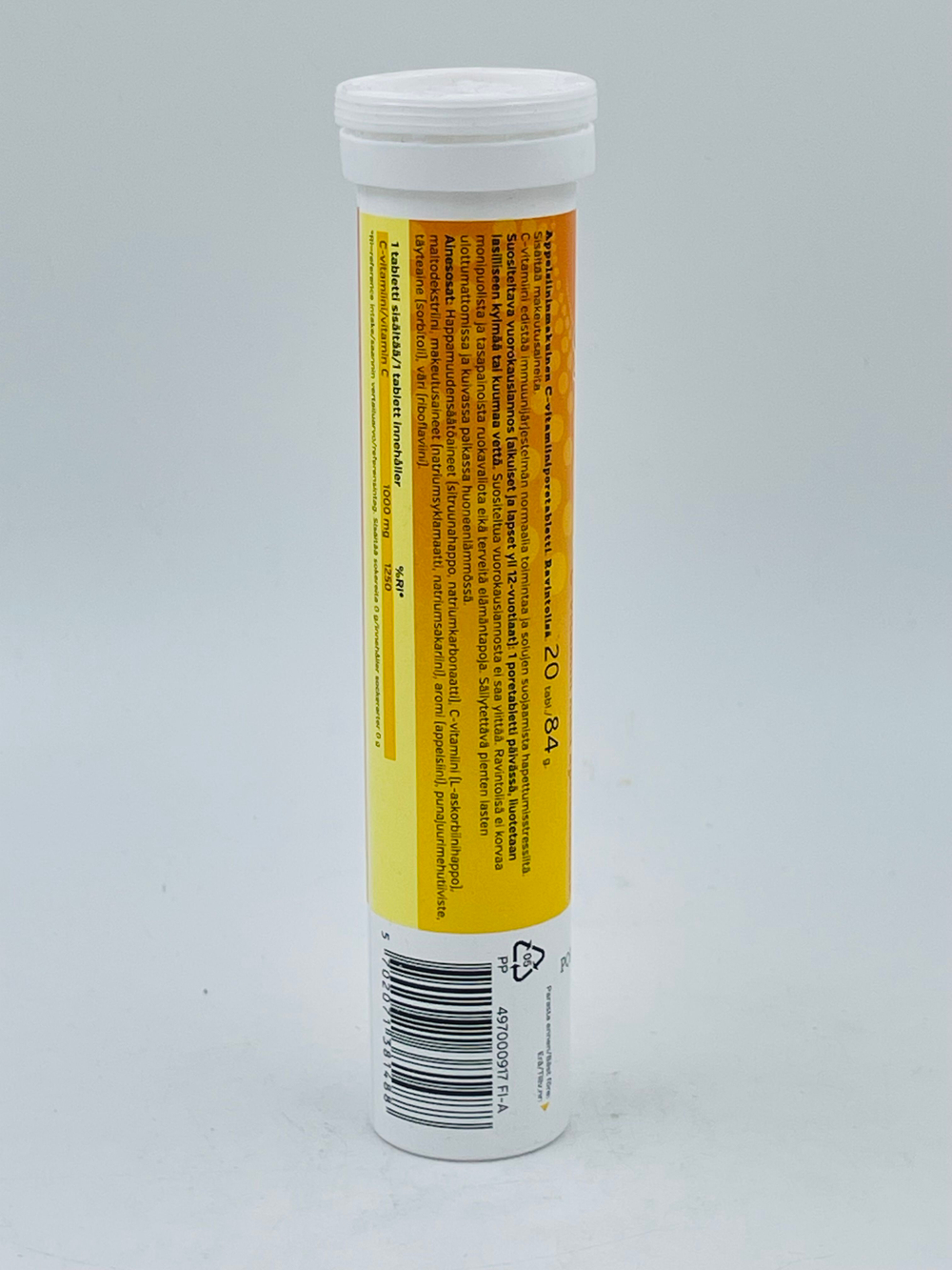 Шипучая таблетка Sana-sol Vitamin C 1000 мг со вкусом апельсина без сахара 20 таб. (из Финляндии)