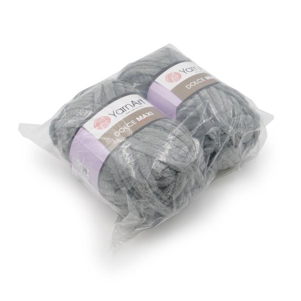 Пряжа YarnArt (ЯрнАрт) Dolce Maxi / уп.2 мот. по 200 г, 70м, 760 серый