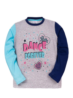 Лонгслив для девочек "Danse love" SM341 104-110 см. Бирюзово-синий