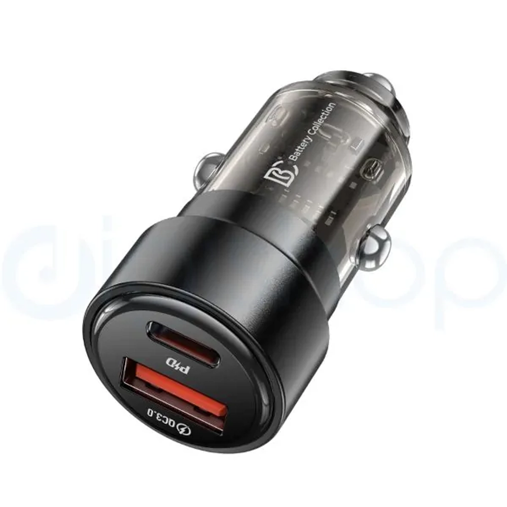Автомобильное зарядное устройство USB/Type-C BC CC15 (75W, QC4.0, PD, SuperVOOC, 1Type-C, 1USB)