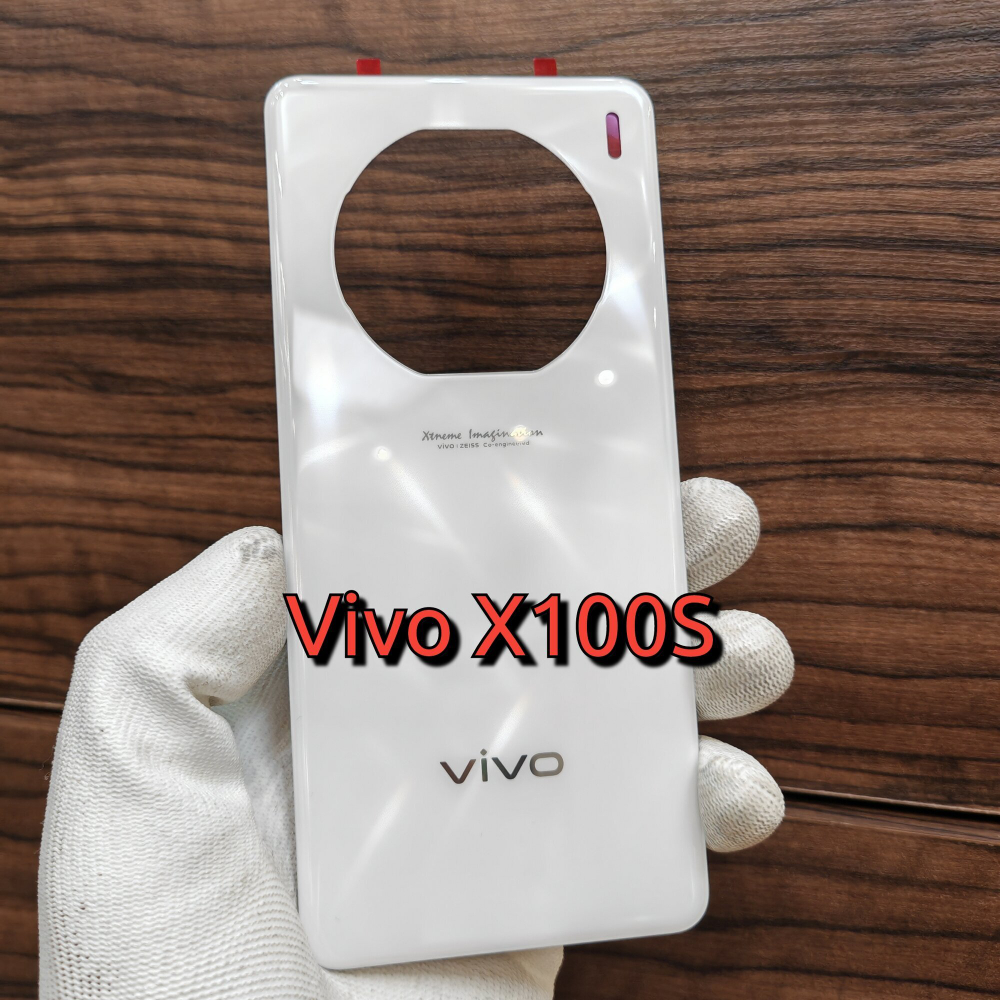 Крышка для Vivo X100S оригинальная без стекла камеры (заднее стекло) цвет: Белый