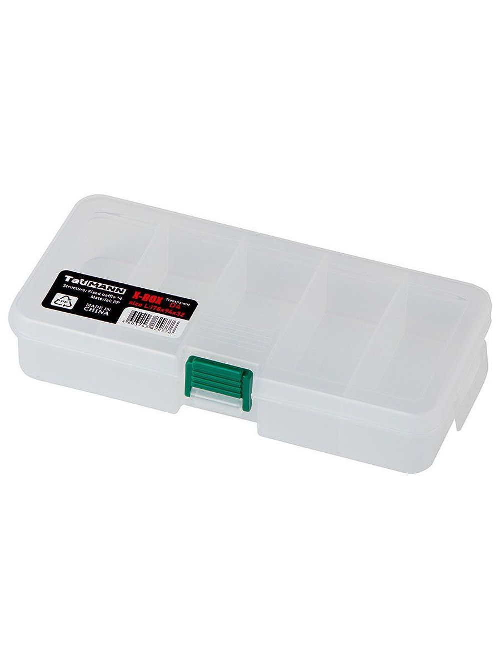 Органайзер рыболовный TauMANN X-Box D4 L Transparent (178x94x32)