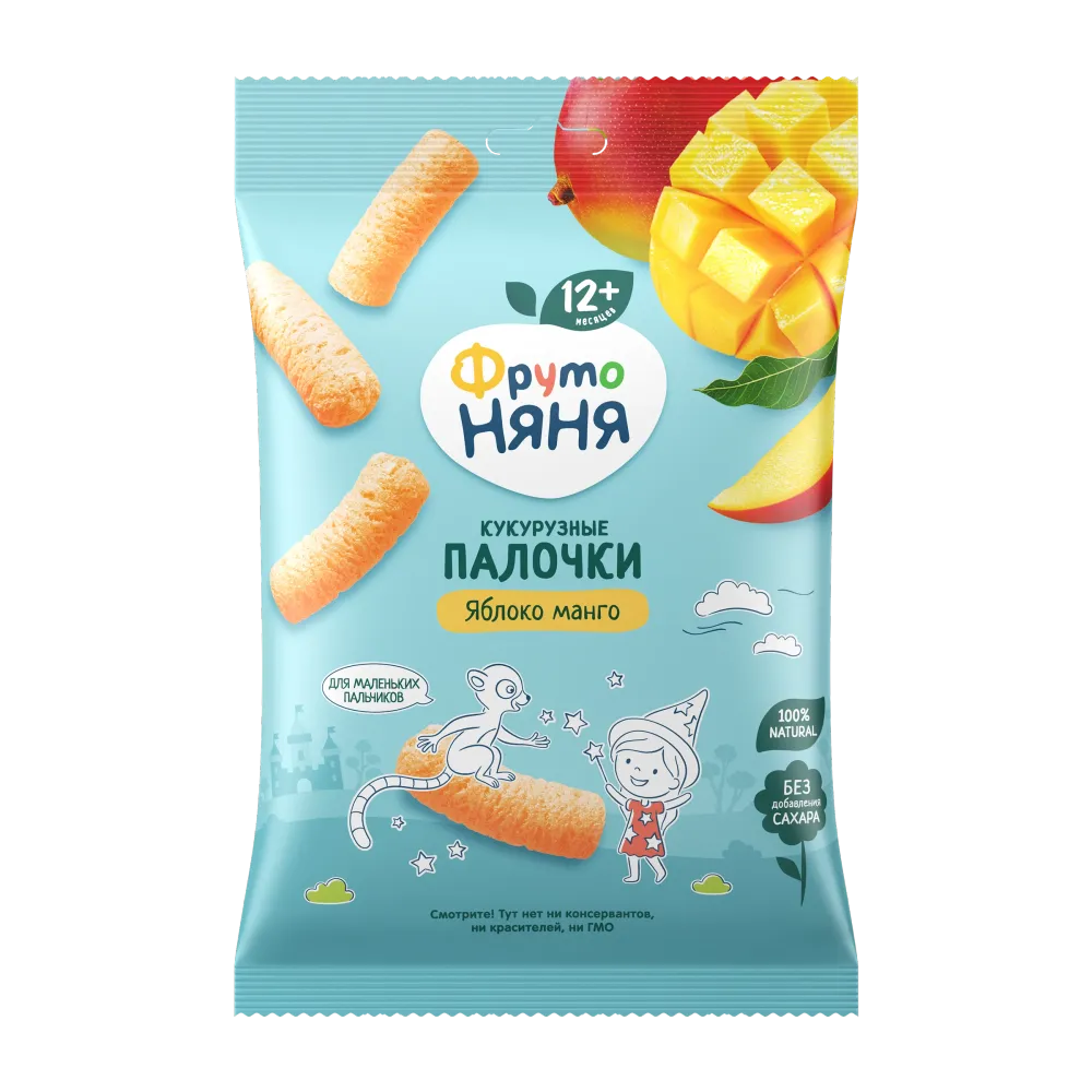 Кукурузные палочки ФрутоНяня с манго и яблоком 20г