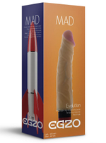Реалистичный мультискоростной вибратор без мошонки Mad Rocket - 20,5 см. (Цвет: телесный)