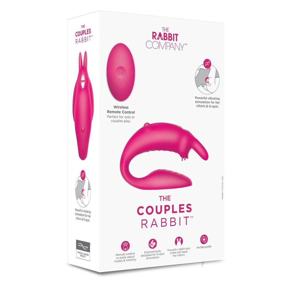Розовый вибратор для пар The Couples Rabbit (Цвет: розовый)
