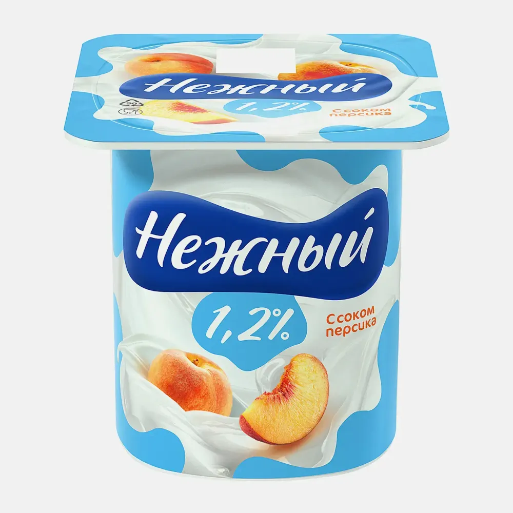 Кампина нежный с соком персика 1,2%100гр