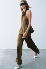 АТЛАСНЫЙ КОМБИНЕЗОН ХАЛТЕР — ZARA