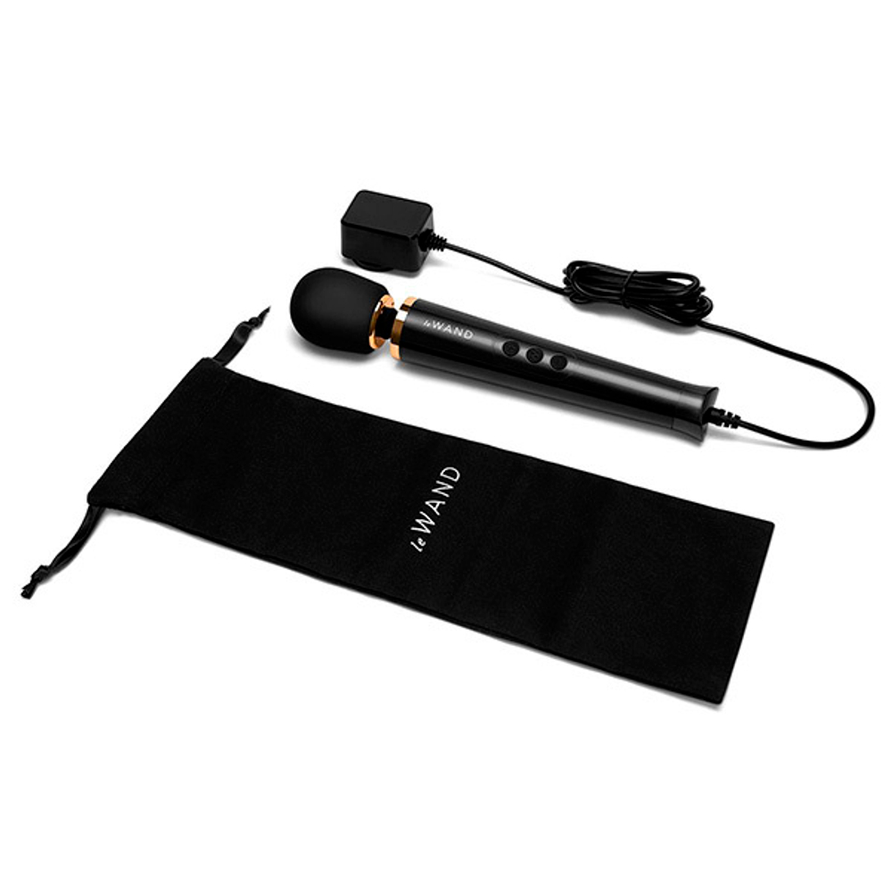 Черный проводной вибратор 25см Le Wand Petite Vibrating Massager LW-050-BLK