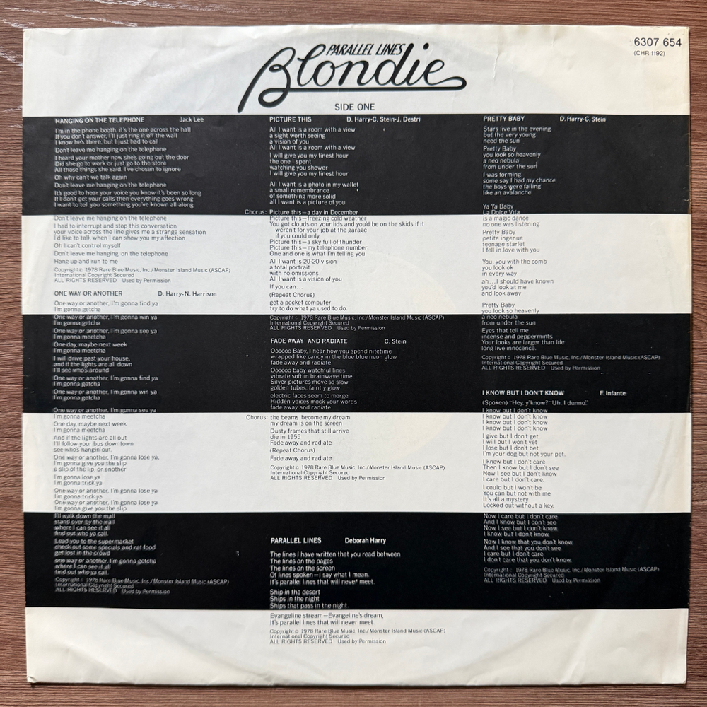 Blondie ‎– Parallel Lines (Германия)