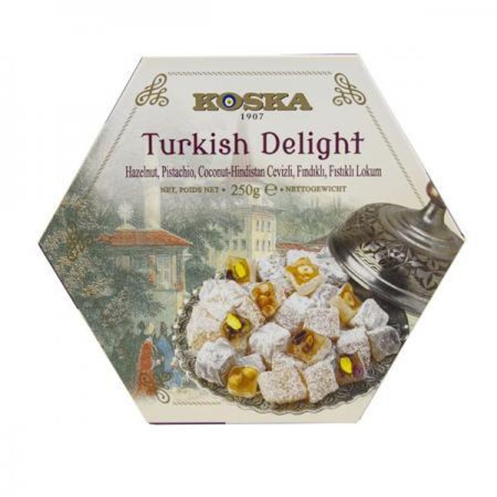 Рахат-лукум Koska с Фундуком фисташками и кокосом 250 г