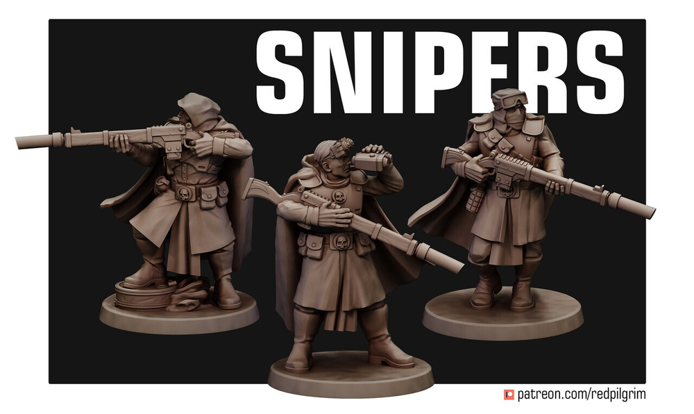 Astra Militarum Гвардеец снайпер 1шт. миниатюра для AOS,Waha, Настольная игра, НРИ, Варгейм, РПГ