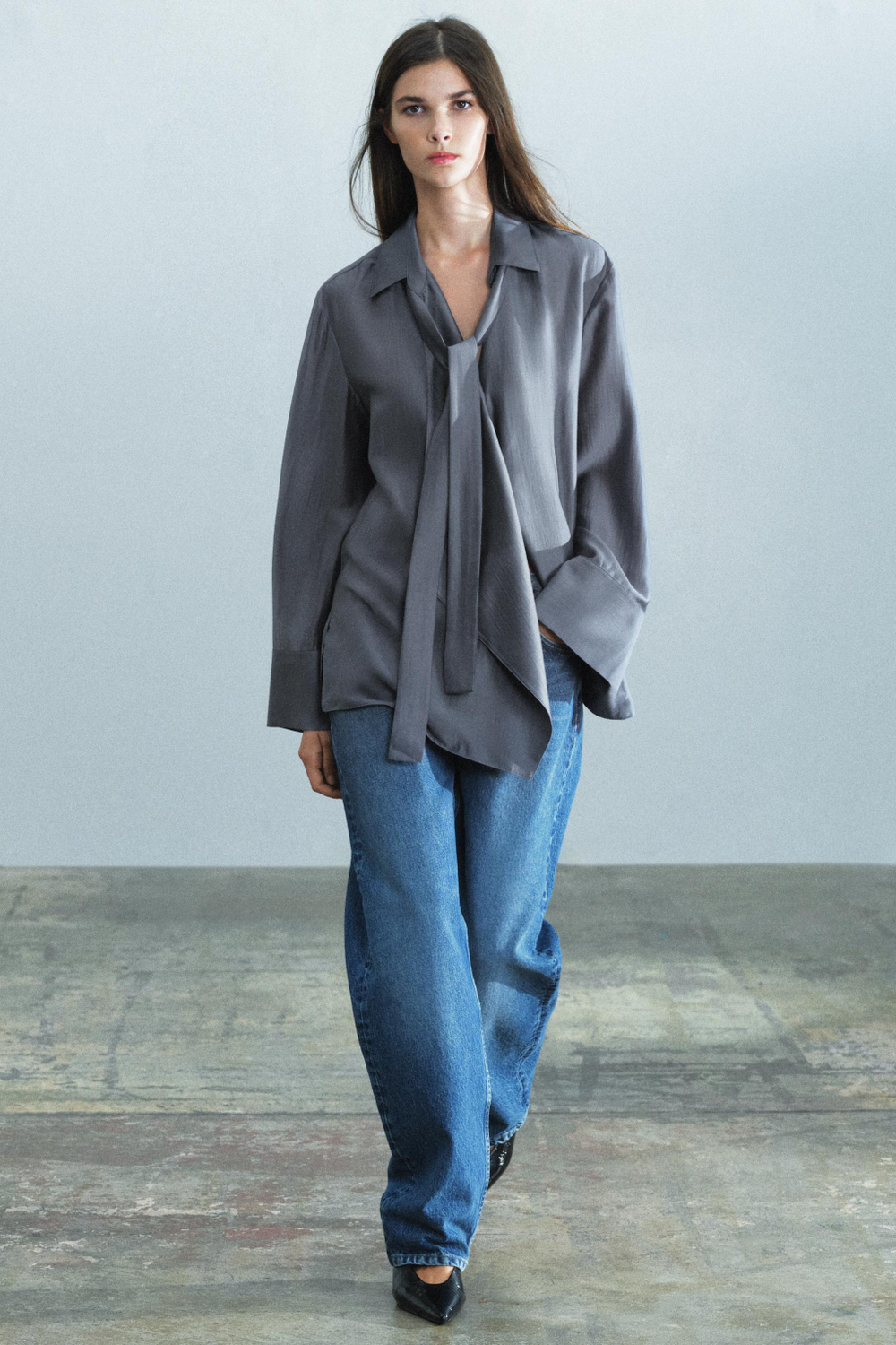 РУБАШКА С БАНТОМ — ZW COLLECTION — ZARA