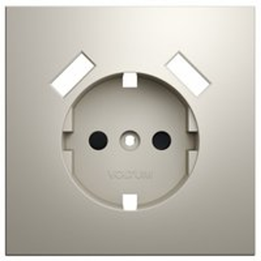 Накладка для розетки с заземлением и со шторками и 2хUSB type A Voltum S70 VLS000903