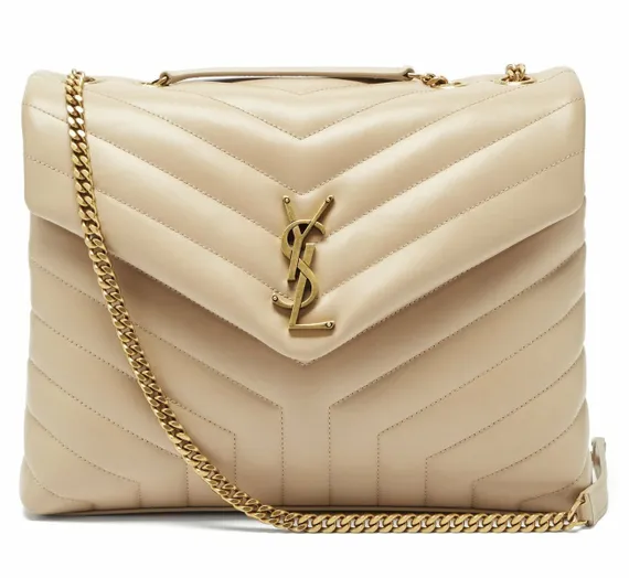 Сумка Saint Laurent Monogram Loulou Large бежевый