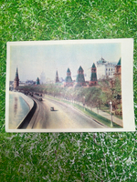Открытка СССР " Москва. Кремлевская набережная ", издательство Правда, 1955 год, винтаж (чистая)
