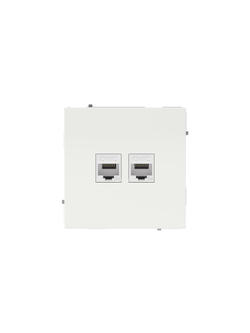 Розетка компьютерная 2-м KANT RJ45 кат.5E без шторки бел. магнолия DKC 7000664