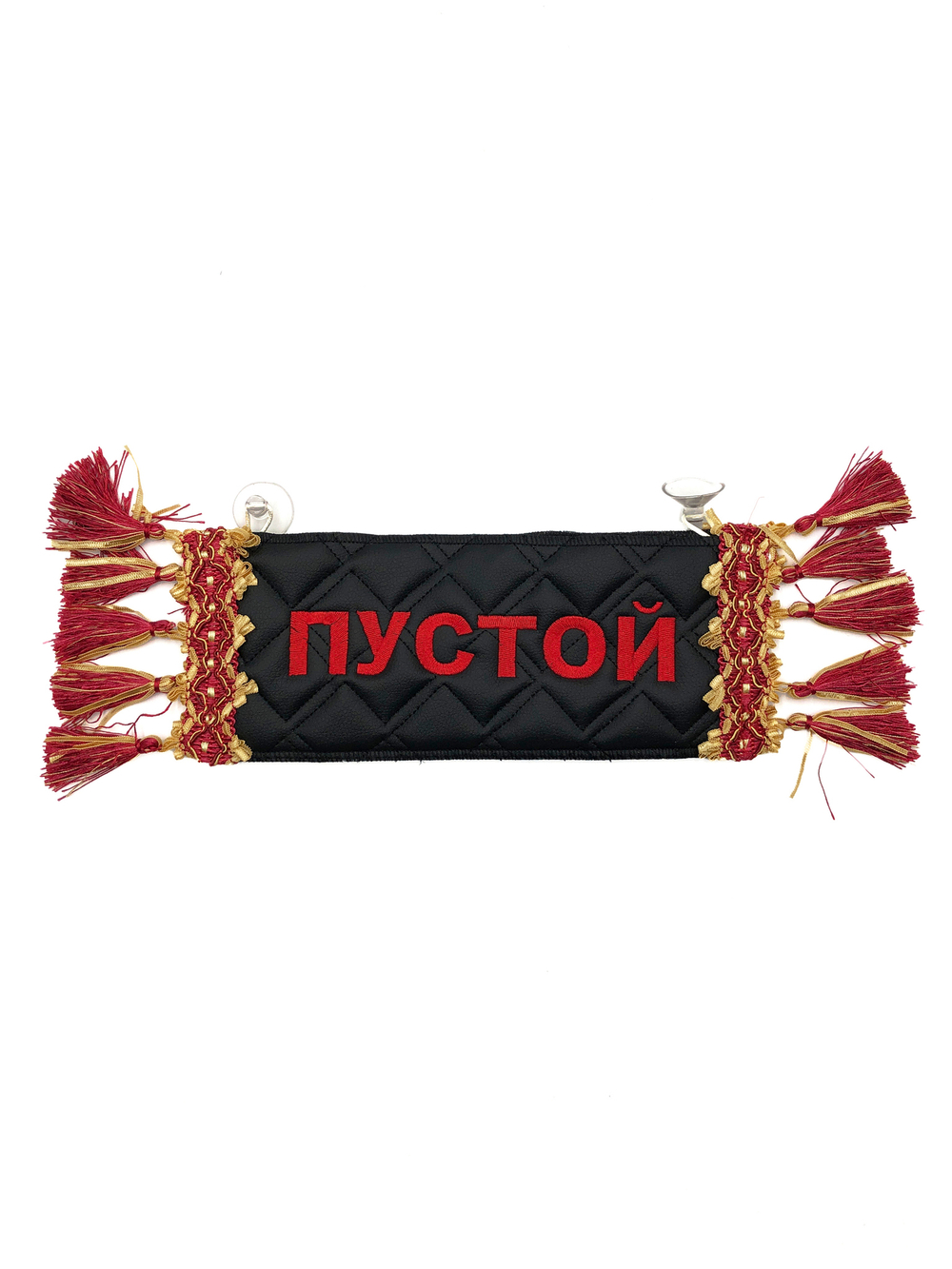 Карман Макс (черный с красной вышивкой, экокожа)