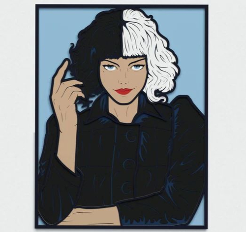 3D Картина по номерам из дерева Круэлла, 38x50 см