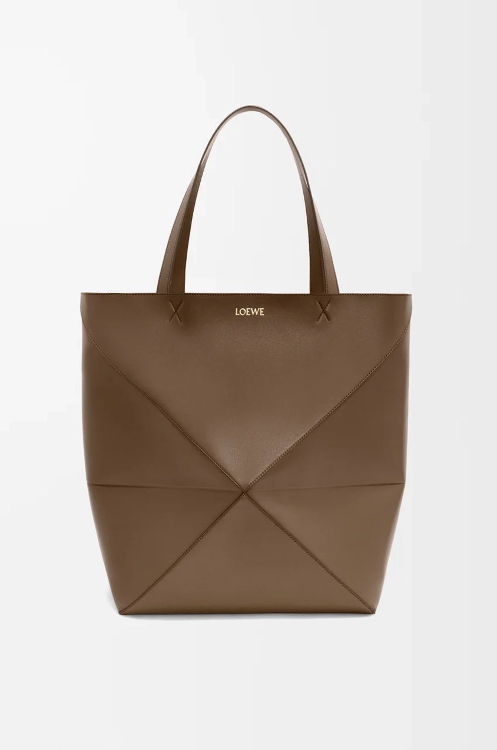 Loewe Сумка-тоут XL Puzzle Fold из блестящей телячьей кожи, коричневый