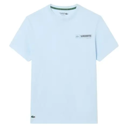 Теннисная футболка Lacoste Ultra Dry Printed Sport - light blue/blue