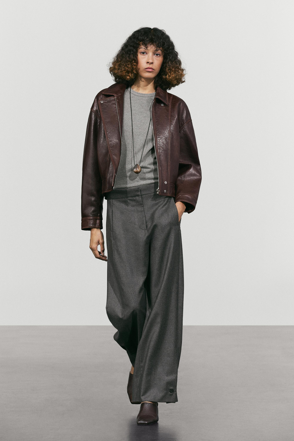 Massimo Dutti Шерстяные брюки с пуговицами снизу, темно-серый