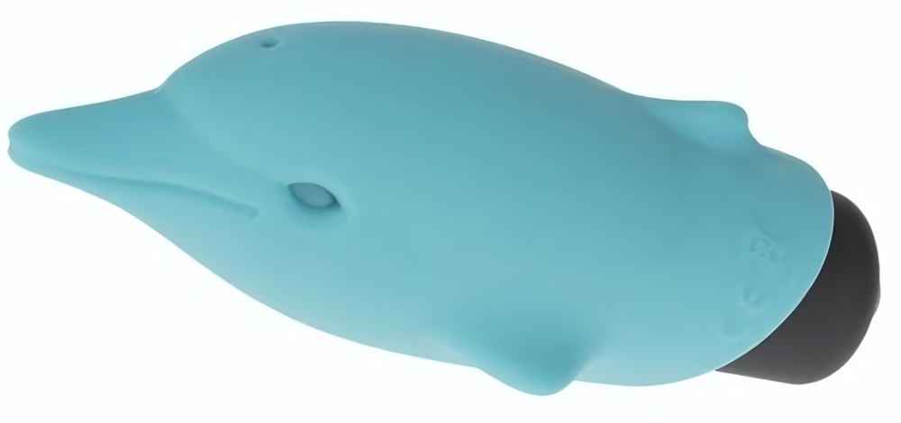 Голубой вибростимулятор-дельфин Lastic Pocket Dolphin - 7,5 см. (Цвет: голубой)