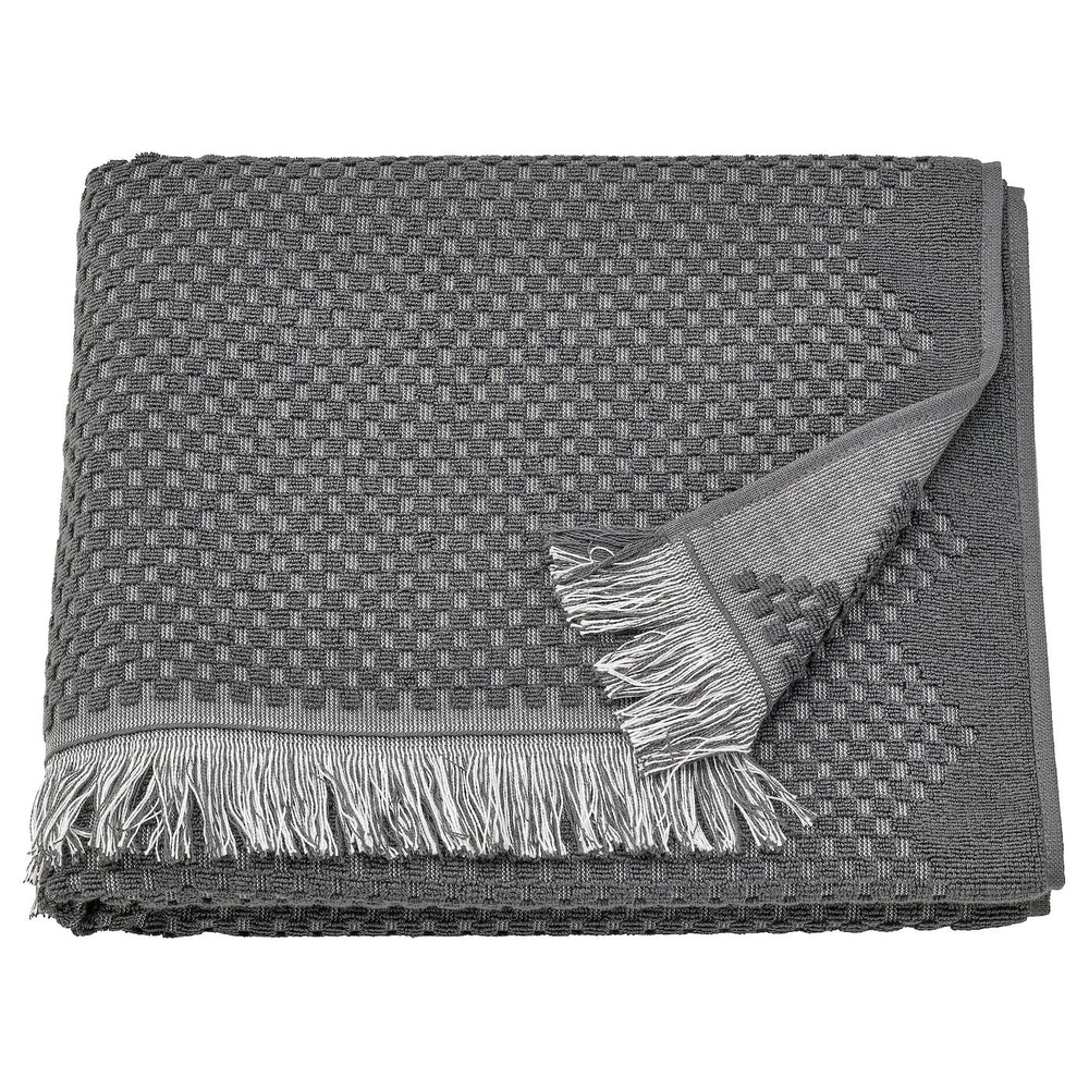 IKEA FJÄLLSTARR  (ИКЕА ФЙÄЛЛСТАРР)  -  Полотенце банное, темно-серое, 70x140 см