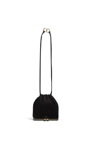 ALAÏA СУМКА LE POCHON ИЗ ЗАМШИ, ЧЕРНЫЙ