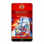 Карандаши цветные художественные 12 ЦВЕТОВ KOH-I-NOOR "Polycolor", 3,8 мм, металлическая коробка, 3822/12, 3822012002PL