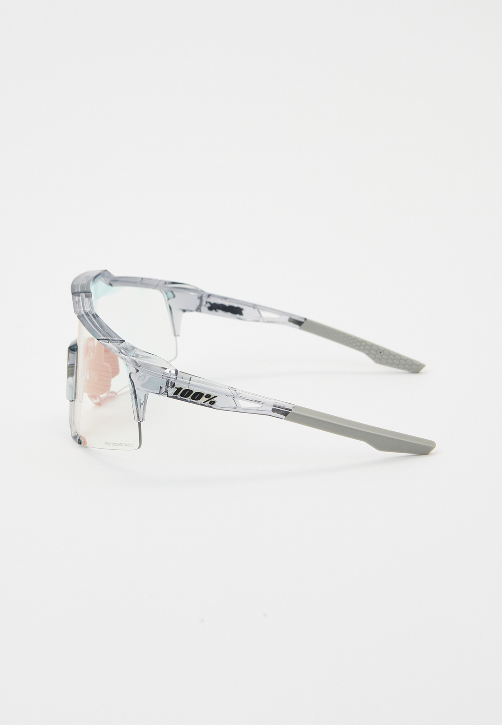 Спортивные очки с диоптриями 100% SPEEDCRAFT Polished Translucent Grey - Rose Gold Mirror Photochromic Lens