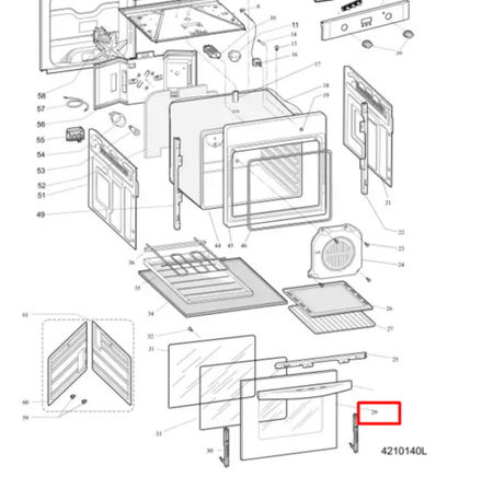 Стекло двери духовки Indesit (Индезит)/Ariston (Аристон) - 300506, 284930, 282822