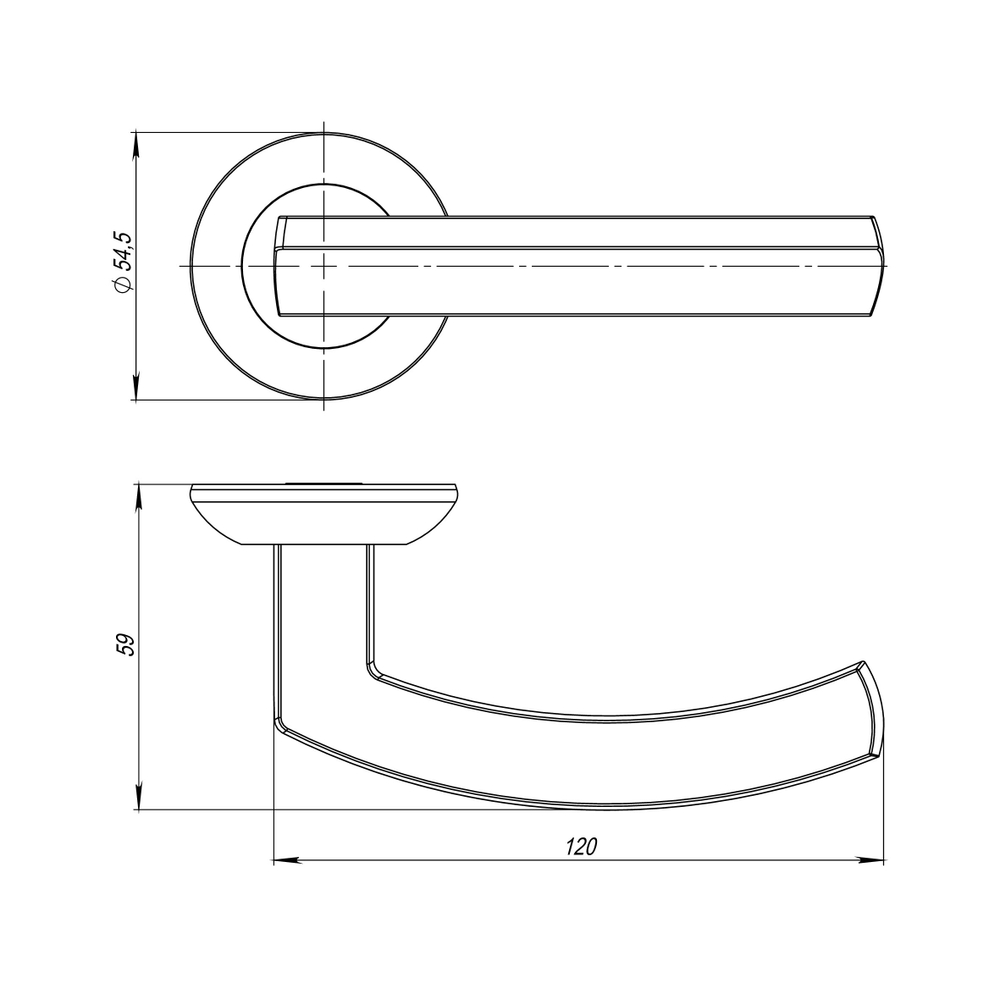 Ручка раздельная R.JR54.SIGMA (SIGMA JR) BL-24 черный 140мм