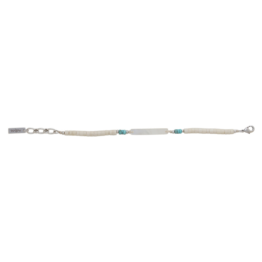 Браслет Nature Bijoux, Milos, с перламутром, окрашенным говлитом и костью, NB26.1-13-44520 (белый)