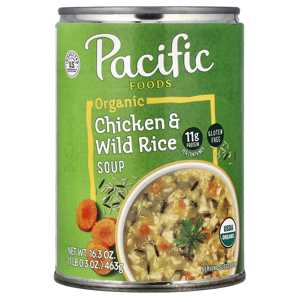 Pacific Foods, органический суп с курицей и диким рисом, 463 г (16,3 унции)