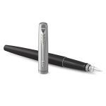 Ручка перьевая PARKER "Jotter Bond Street Black CT", копус черный, детали из нержавеющей стали, синяя, 2030947